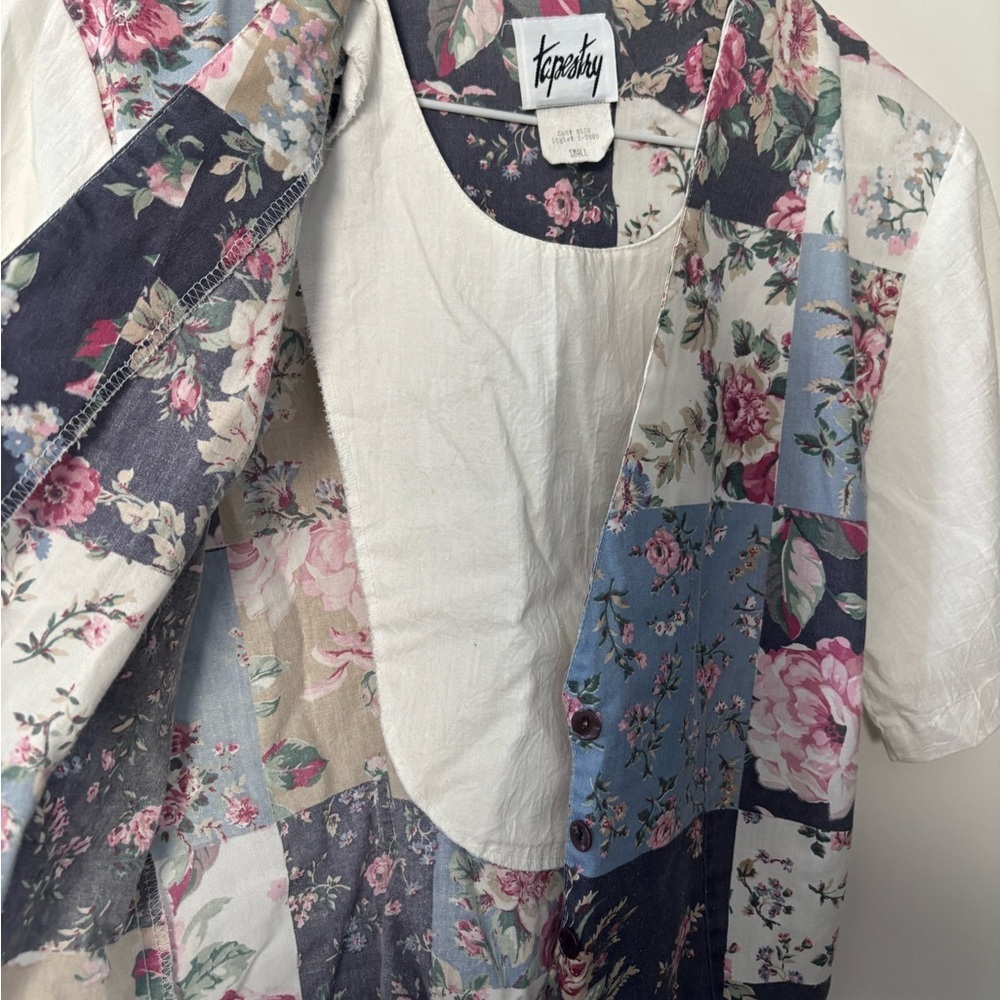 Cottagecore Vintage Soft Girl Tapestry Floral Patchwork Set 2 Piece - Picture 6 of 10
